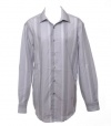 Calvin Klein Slim Fit Non Iron Silver Stripes Long Sleeve Men's Shirt