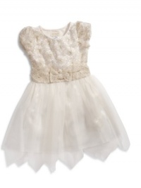 GUESS Kids Girls Baby Girl Lace Dress and Panties Set (12-24m), CREAM (12M)