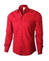 G Zap Men's Long Sleeve Button-Down Printed Cotton Shirt Top