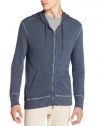 John Varvatos Star USA Men's Long Sleeve Zip Front Hoodie Hoodie, Night Shadow, L