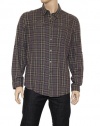 John Varvatos Star USA Men's Zip Pocket Plaid Shirt, Mulberry, XL