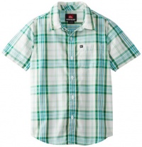 Quiksilver Boys 8-20 Uncle Pat Short Sleeve Shirt, Sage Green, Medium