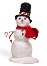 Small Snowman with Candy Cane