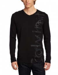 Calvin Klein Sportswear Men's Logo - Long Sleeve V Neck Heavy Weight Tee