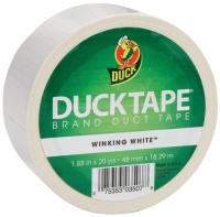 Duck Brand 1265015 Colored Duct Tape, White, 1.88-Inch by 20 Yards, Single Roll