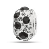 Black Kaleidoscope Crystal Bead In Sterling Silver