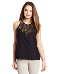 Parker Women's Rey Sleeveless Beaded Yoke Detail Top, Black, Small