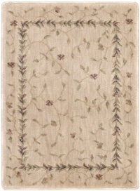 Nourison Zanibar Vines of Flowers Beige 5.6-Feet by 7.5-Feet Polyacrylic Area Rug