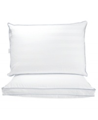 Awaken your senses to a new level of instant soothing support without the dependency of temperature. Featuring both a firm, ventilated European-style memory foam inner pillow and a plush, memory gel fiber inner pillow, this revolutionary pillow from Sensorpedic allows you to customize your comfort. Perfect for any sleep style. Also features a 300-thread count cotton cover finished with anti-stain protection. Gusseted.