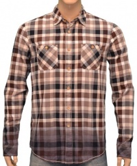 Silver Brand Men's Plaid Long Sleeve Button Down Western Shirt Brown