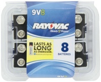 Rayovac Alkaline Reclosable Pro Pack 9V Batteries, 8-Pack