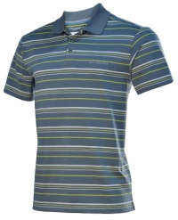 Columbia Men's Big Smoke Striped Omni-Shade Polo Shirt-Gray Blue