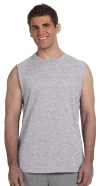 Gildan Men's Ultra Cotton Sleeveless T-Shirt, Sport Grey, XX-Large