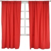 Tadpoles Basics Set of 2 Curtain Panels, Solid Red, 63