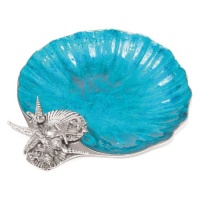 Star Home Coquilles Ocean Blue Scallop Server, 15-Inch