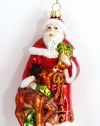 Macy's Holiday Lane Molded Glass 5 Santa and Reindeer Christmas Ornament