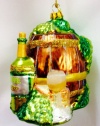 Holiday Lane 3.5 Wine Barrel & Bottle Christmas Ornament - Glass