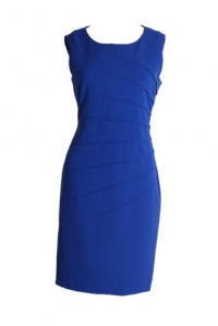 Calvin Klein Petite Sleeveless Seamed Sheath Dress Atlantis Blue