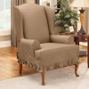 Sure Fit Colette Wing Pleated Chair Slipcover, Cocoa