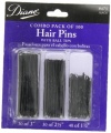 Diane Hair Pins Assorted Size, Black, 100/card