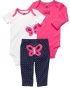 Carter's Baby Girls 3-piece L/S Bodysuit Pants Set