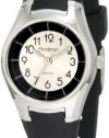 Armitron Unisex 256405BLK Silver-Tone Easy-to-Read Black Analog Sport Watch