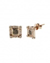 Effy Jewlery Diversa 14K Rose Gold Cognac & White Diamond Earrings