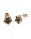 Effy Jewlery Diversa 14K Rose Gold Cognac & White Diamond Earrings