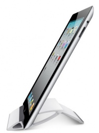 iPhone iPad Tablet Stand Holder - Fits all Smartphones and Tablets. iPhone 3G-4-4S-5, iPad Mini-1-2-3-4, Touch 2-3-4, Samsung Galaxy S2-S4. Portable Good for Travel, Desk, Kitchen, Airplane - White BrainyGadgets