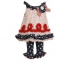 Bonnie Baby Girls Infant Red and Navy Dot Leggging Set