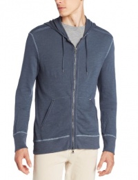 John Varvatos Star USA Men's Long Sleeve Zip Front Hoodie Hoodie, Night Shadow, L