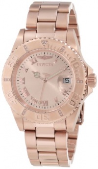 Invicta Women's 12821 Pro Diver Rose Dial Diamond Accented Watch