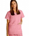 Adar Universal Double Pocket Snap Front Top (Available in 39 colors) - Dusty Rose - Medium