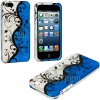 myLife (TM) Black + Blue Vines and Swirls Series (2 Piece Snap On) Hardshell Plates Case for the iPhone 5/5S (5G) 5th Generation Touch Phone (Clip Fitted Front and Back Solid Cover Case + Rubberized Tough Armor Skin + Lifetime Warranty + Sealed Inside myL