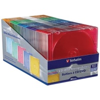 Verbatim 94178 Slim CD and DVD Storage Cases - 50 Pack - 5 Assorted Colors