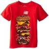 Wes & Willy Boys 2-7 Mega Burger Short Sleeve Tee Toddler, NE Red, 3T