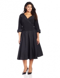 Jessica Howard Women's Plus-Size 3/4 Sleeve Collared Flare Dress