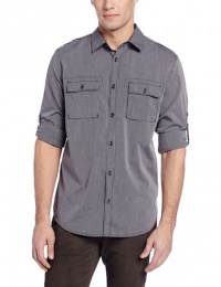 Calvin Klein Jeans Men's Barstripe Long Sleeve Button Down Shirt