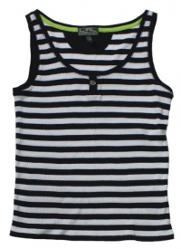 Lauren Active Women's Striped Waffle Knit Yoga Tank Top (Navy Blue/White) (X-Large)