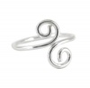 Sterling Silver S-Swirl Adjustable Toe Ring