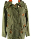 Michael Kors Safari Green Hooded Cotton Anorack Jacket Large