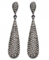 Charter Club Earrings, Hematite-Tone and Clear Crystal Long Teardrop Earrings