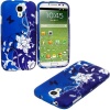 myLife (TM) White + Blue Flowers and Vines Series (2 Piece Snap On) Hardshell Plates Case for the Samsung Galaxy S4 Fits Models: I9500, I9505, SPH-L720, Galaxy S IV, SGH-I337, SCH-I545, SGH-M919, SCH-R970 and Galaxy S4 LTE-A Touch Phone (Clip Fitted Fro