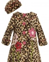 Bonnie Baby-girls Infant Leopard Fleece Coat and Hat