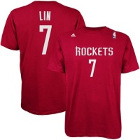 Jeremy Lin Houston Rockets Red Jersey Name and Number T-shirt