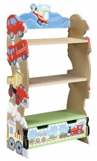 Teamson Kids Boys Bookshelf/Bookcase - Transportation Room Collection