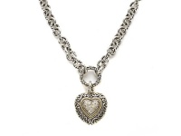 Diamonds Heart Charm Sterling Silver Necklace by Effy Collection