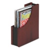 Rolodex 81768 Wood And Faux Leather Magazine File, 3-1/2W x 10D x 11-13/16H, Mahogany/Black