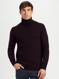 A handsome, cold-weather essential with long-lasting style, set in ribbed-knit wool for a streamlined silhouette.TurtleneckRibbed knit collar, cuffs and hemWoolDry cleanImported