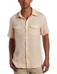 Calvin Klein Sportswear Men's Short Sleeve Linen Chambray Woven Shirt